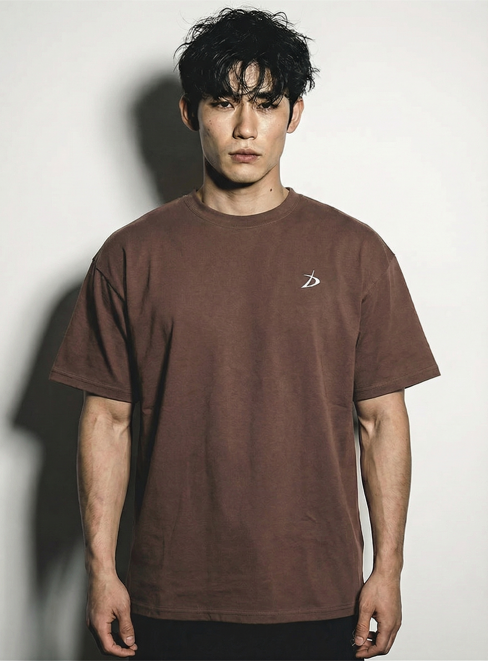 M 코튼 하이 티셔츠 [브라운]