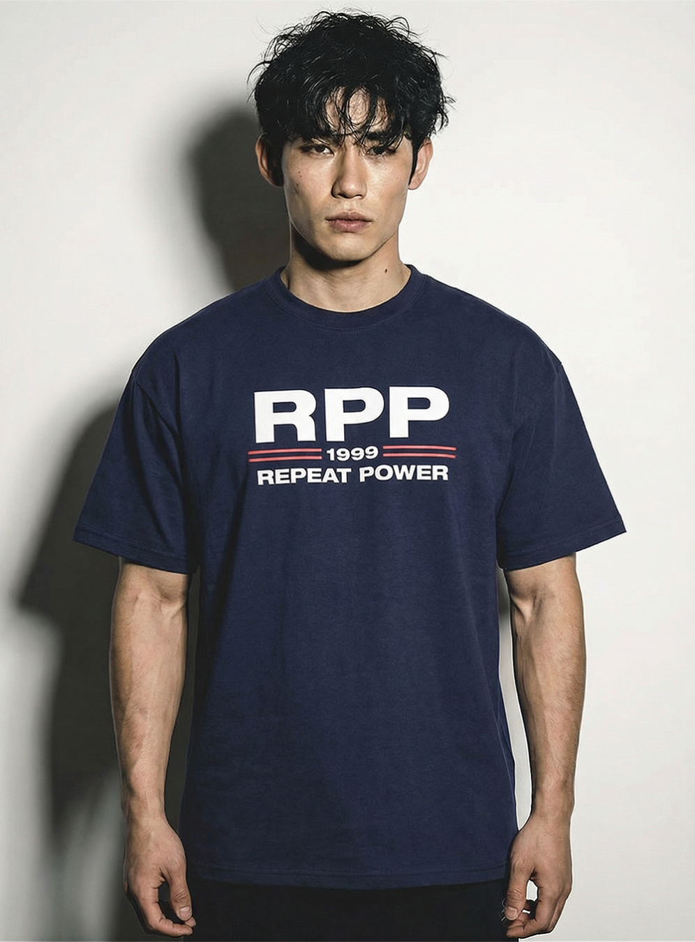 M 코튼 하이 티셔츠 RPP [네이비]