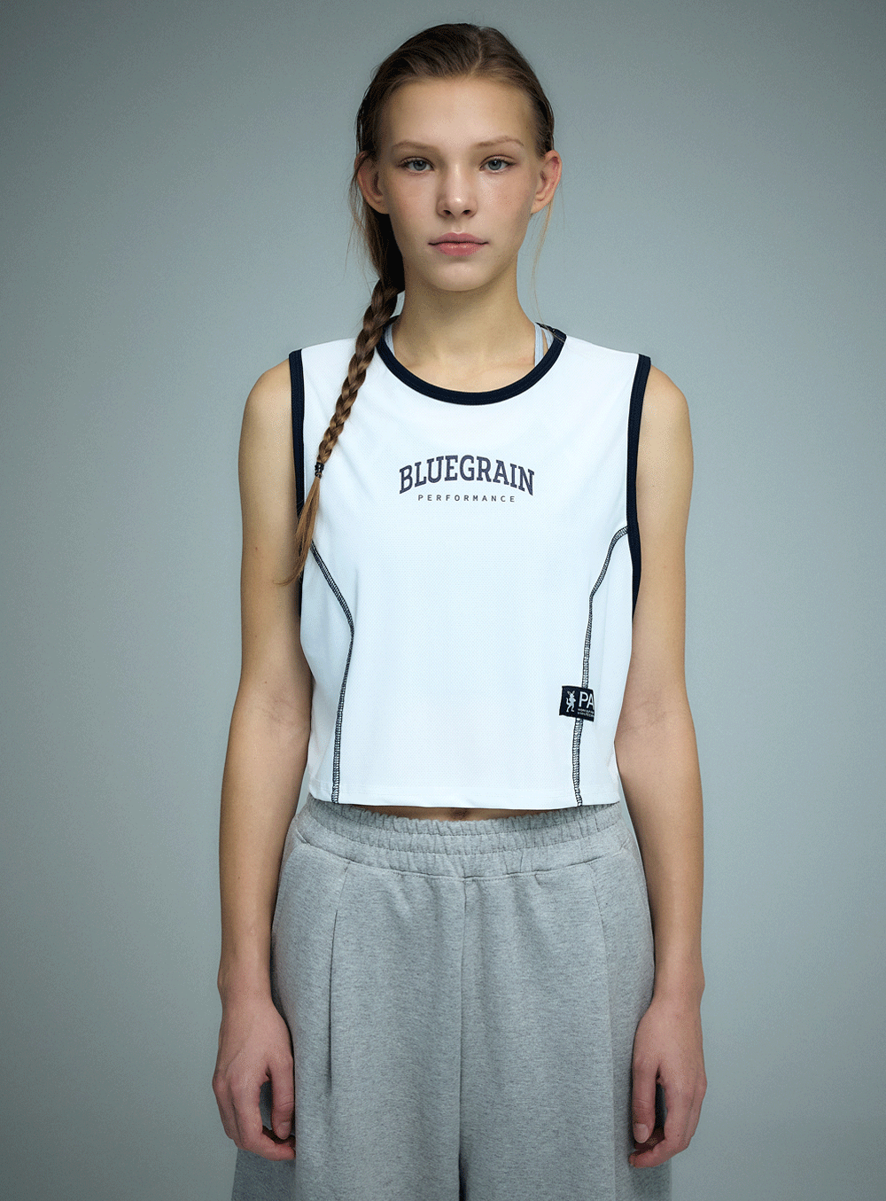 메쉬 져지 슬리브리스 [화이트]