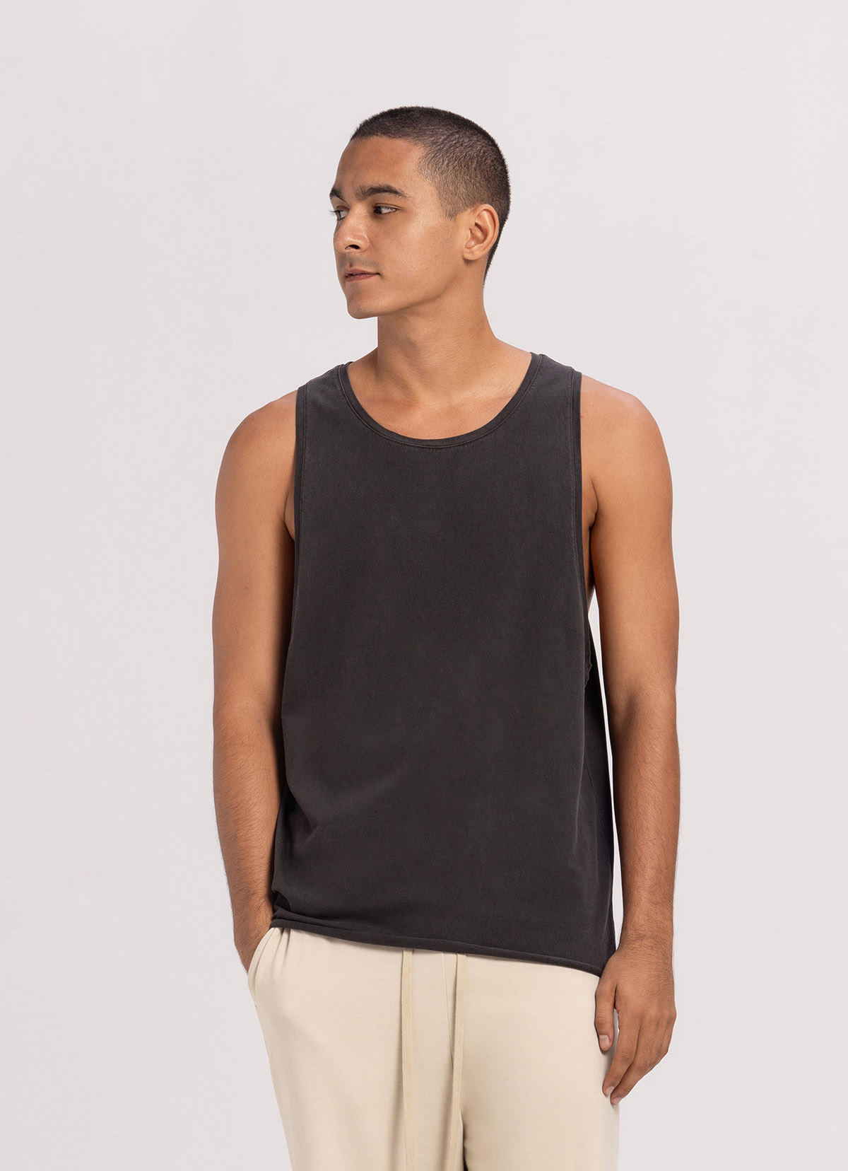 Short sleeve tank top (For Men)_Black