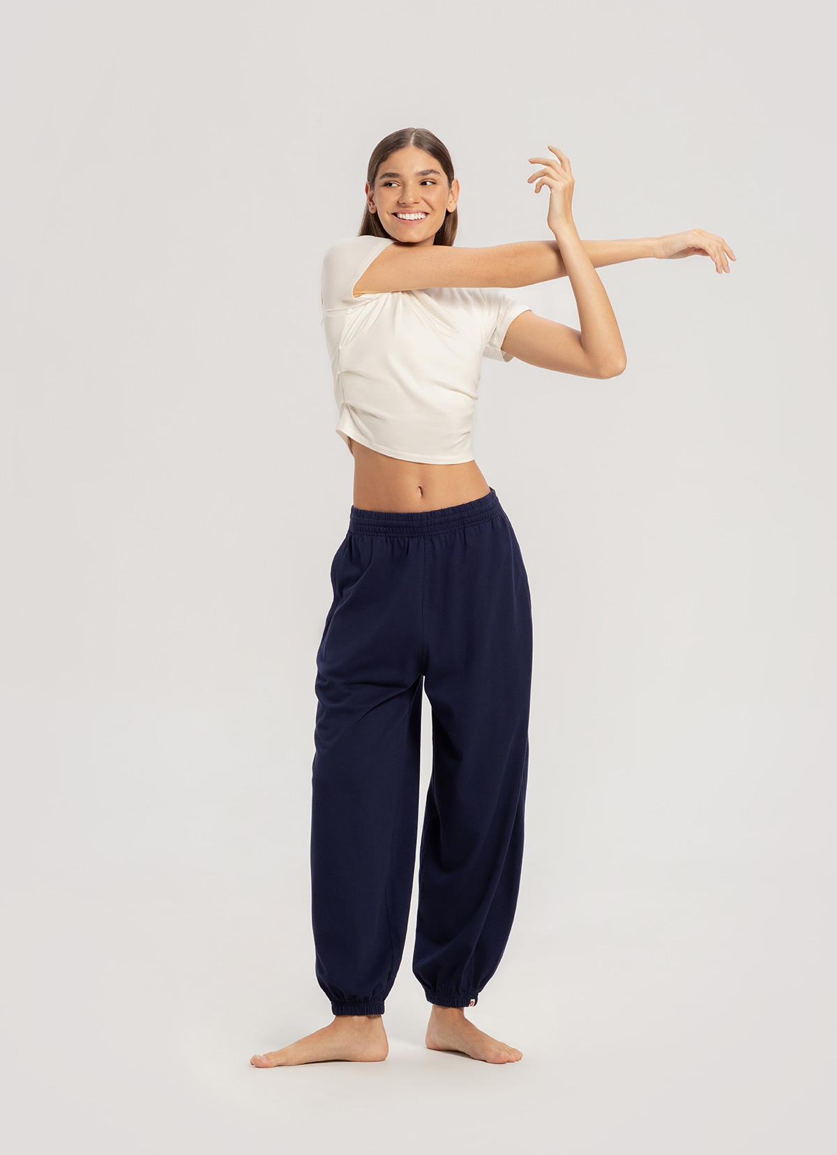 [Re-Stock] Diagonal jogger pants (Unisex)_Navy