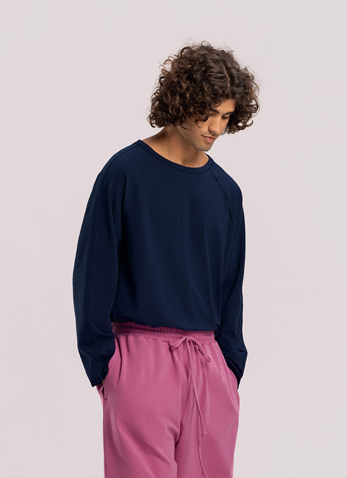 Deep raglan long sleeve (For Men)_Maritime Blue