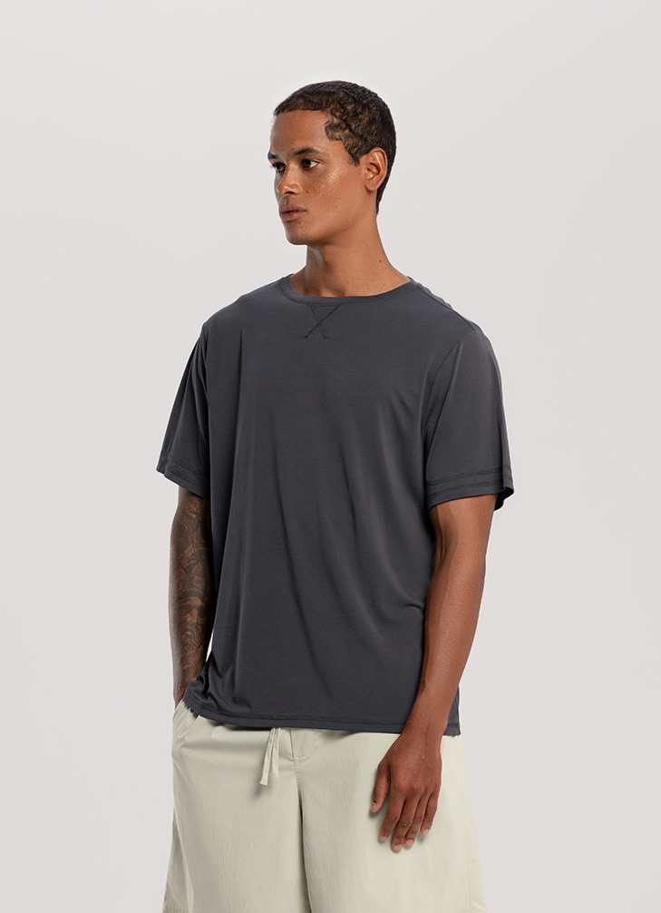 [Movement Line] Prana short sleeve (For Men)_Blackened Pearl