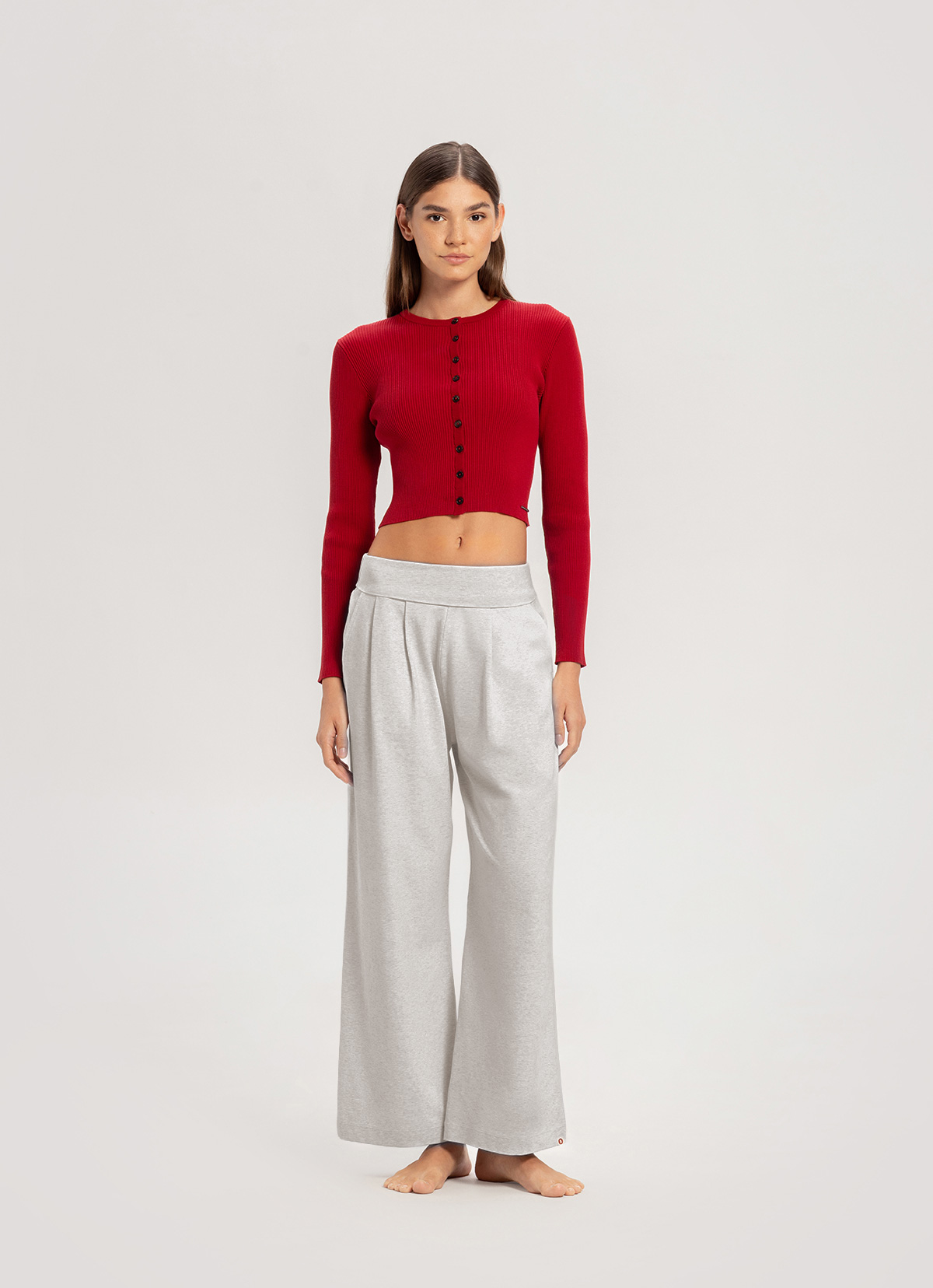 [Re-Stock] Fortune straight pants_Melange Grey