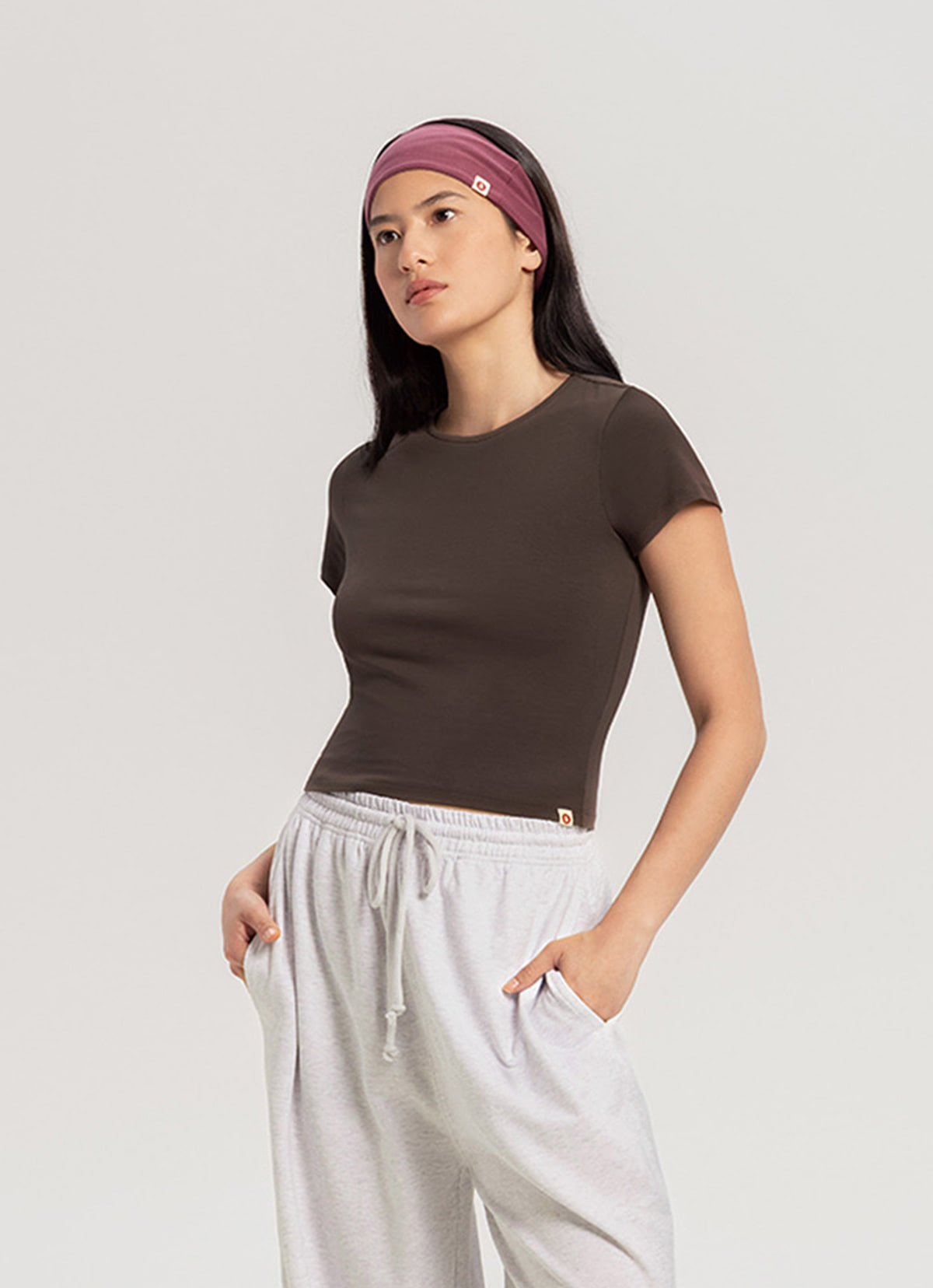 Keyhole short sleeve (Single ver.)_Chocolate Brown