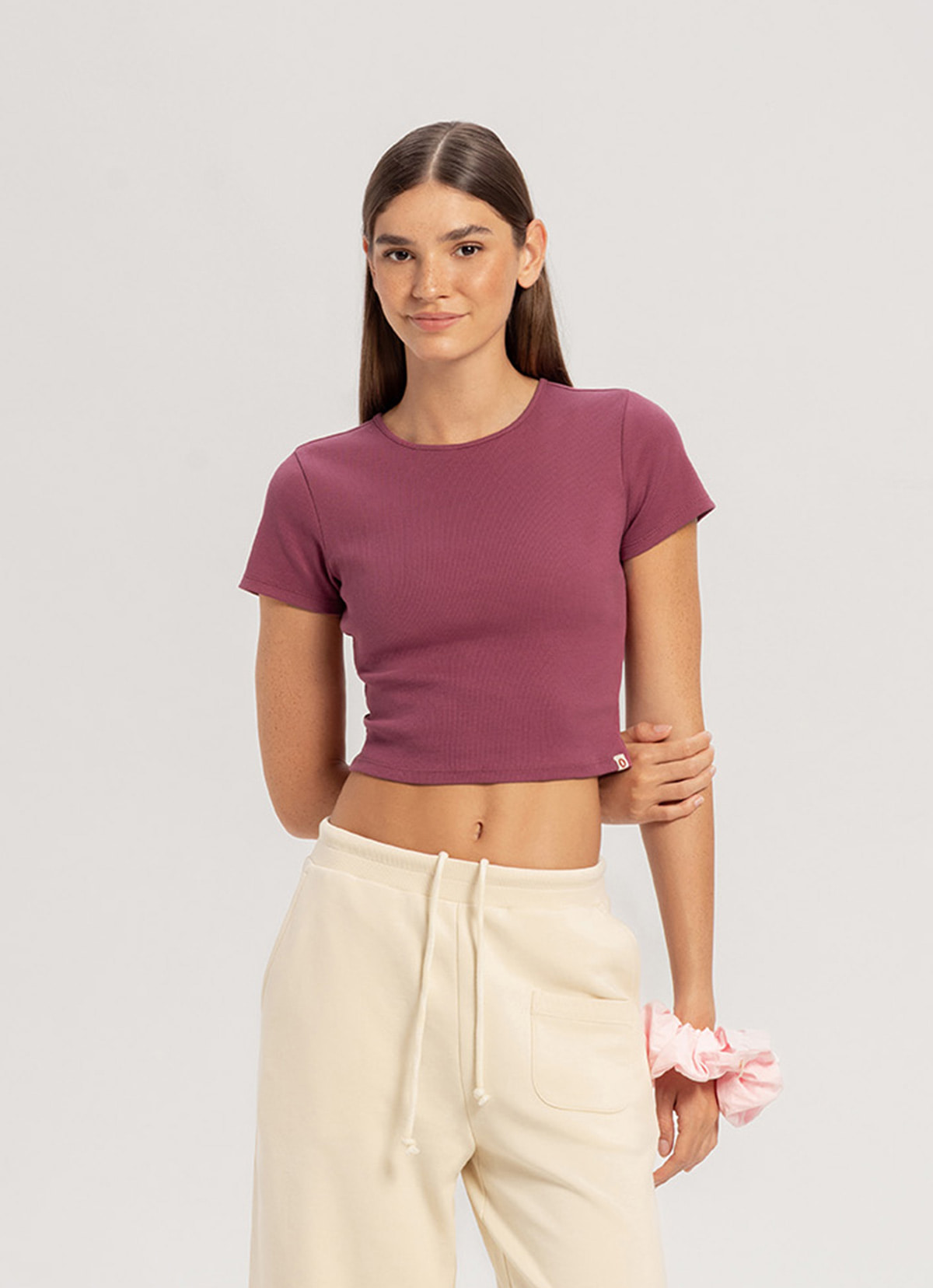Keyhole rib short sleeve_Violet Quartz