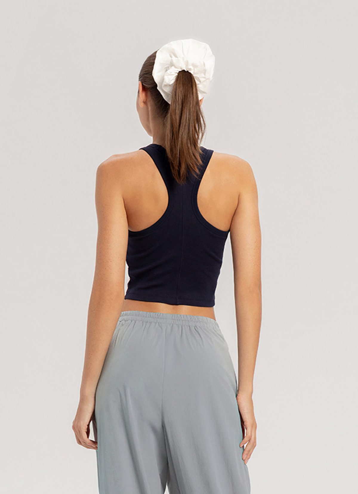 Racer rib tank top_Navy Blazer