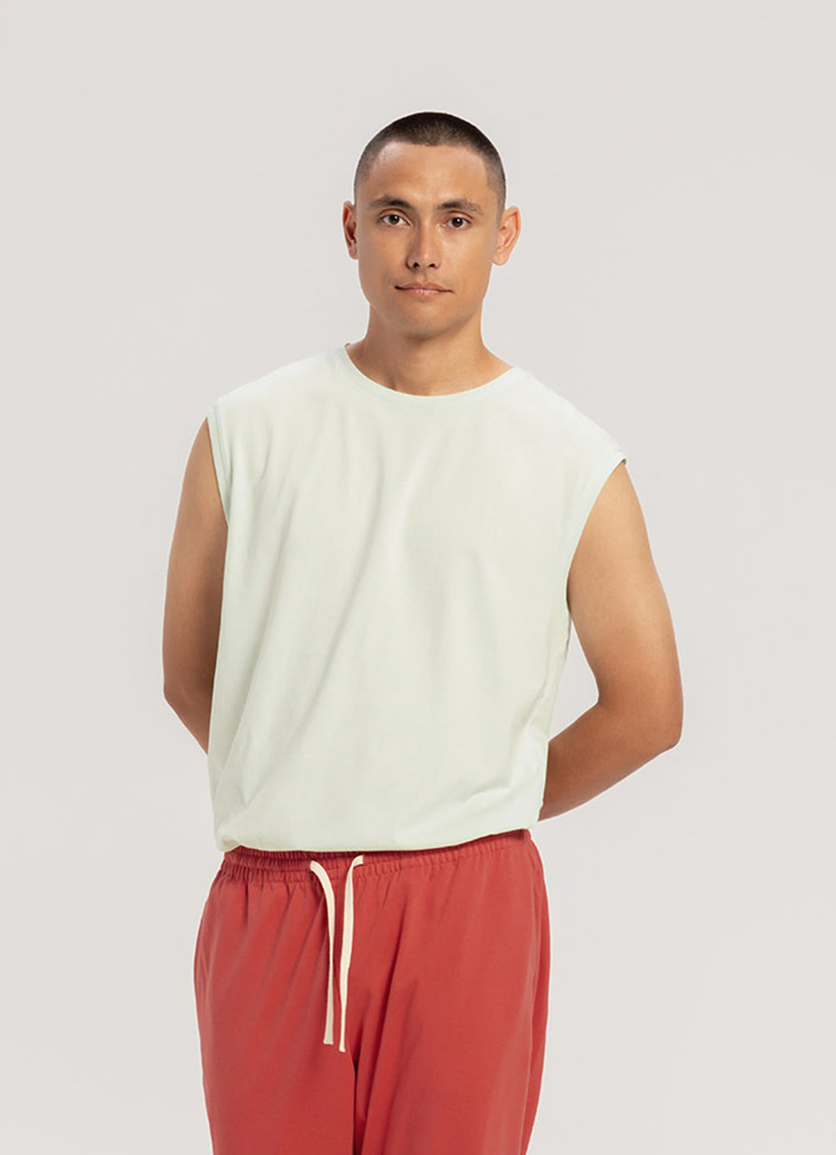 Simple round sleeveless (Unisex)_Clearly Aqua