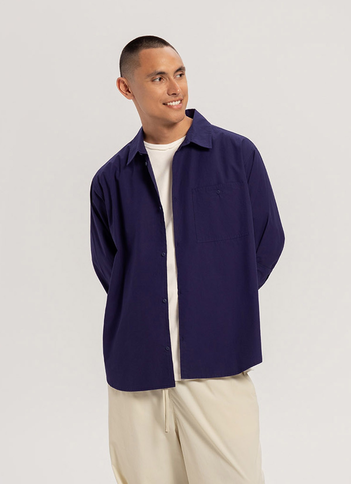 Overfit pocket shirts (Unisex)_Purple