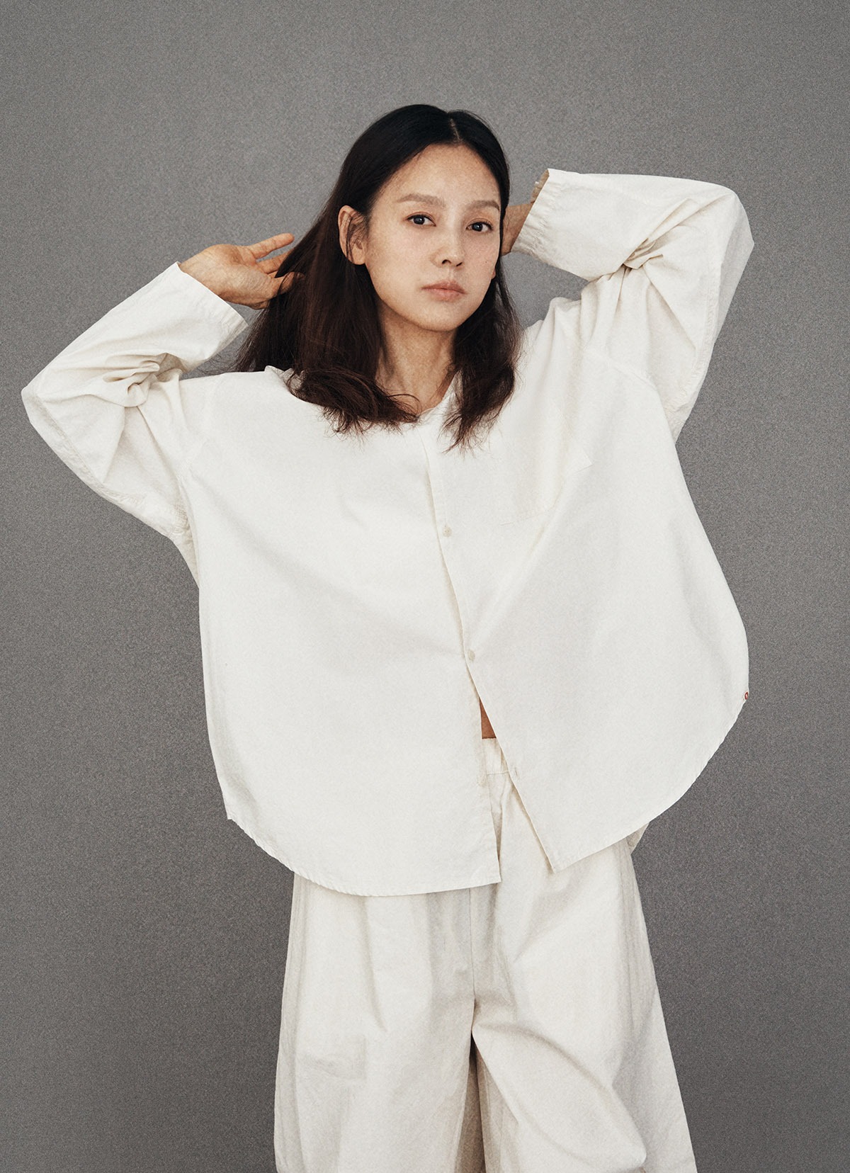 Overfit pocket shirts (Unisex)_Cream