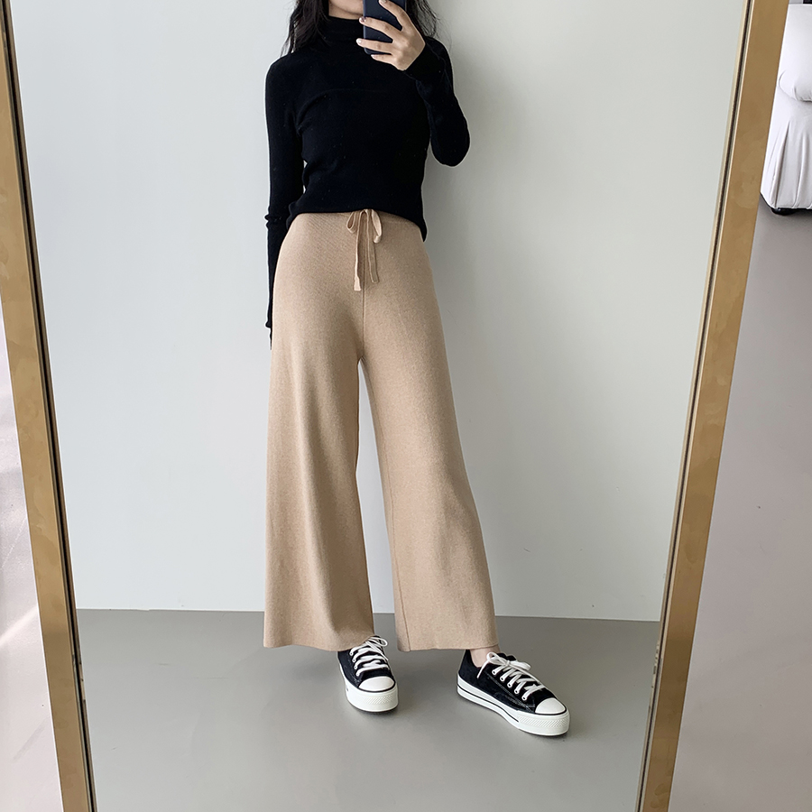 CP245 니트 밴딩 와이드 팬츠(3color)