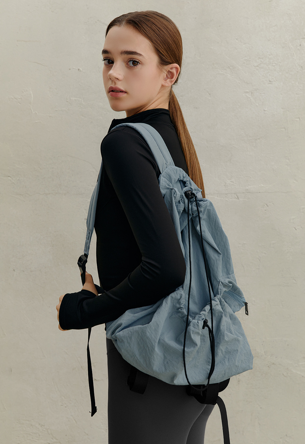 드로스트링 나일론 백팩 (3colors)