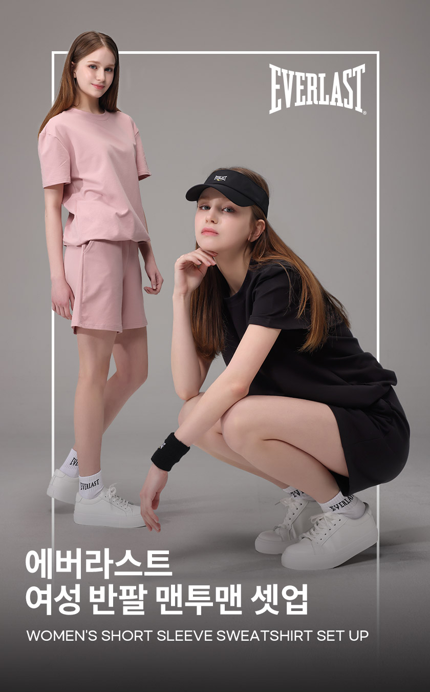 에버라스트 여성 맨투맨 반팔 셋업 운동복 세트