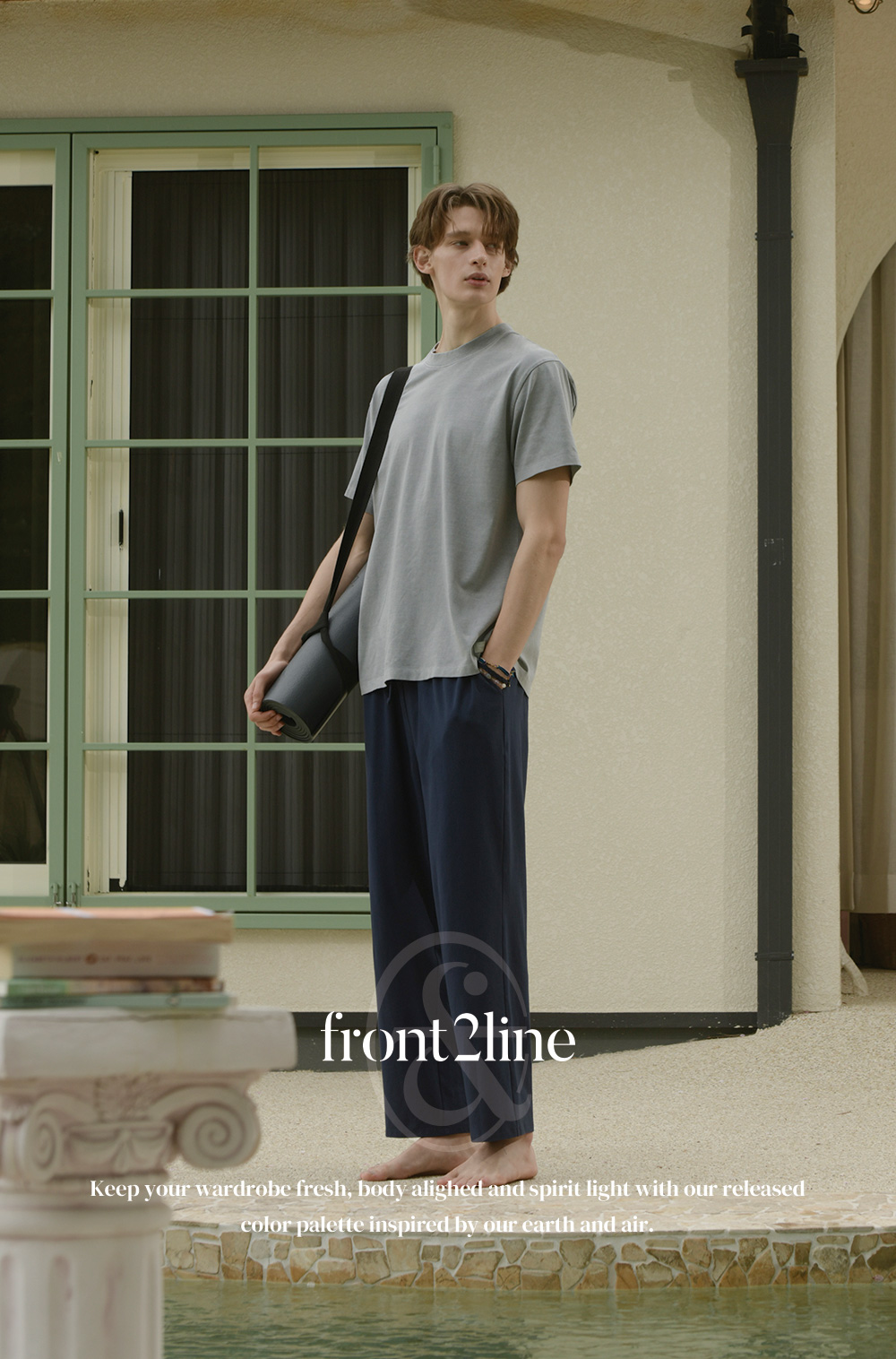 헤이즐 코튼 매일 수련 팬츠-듀 (네이비)