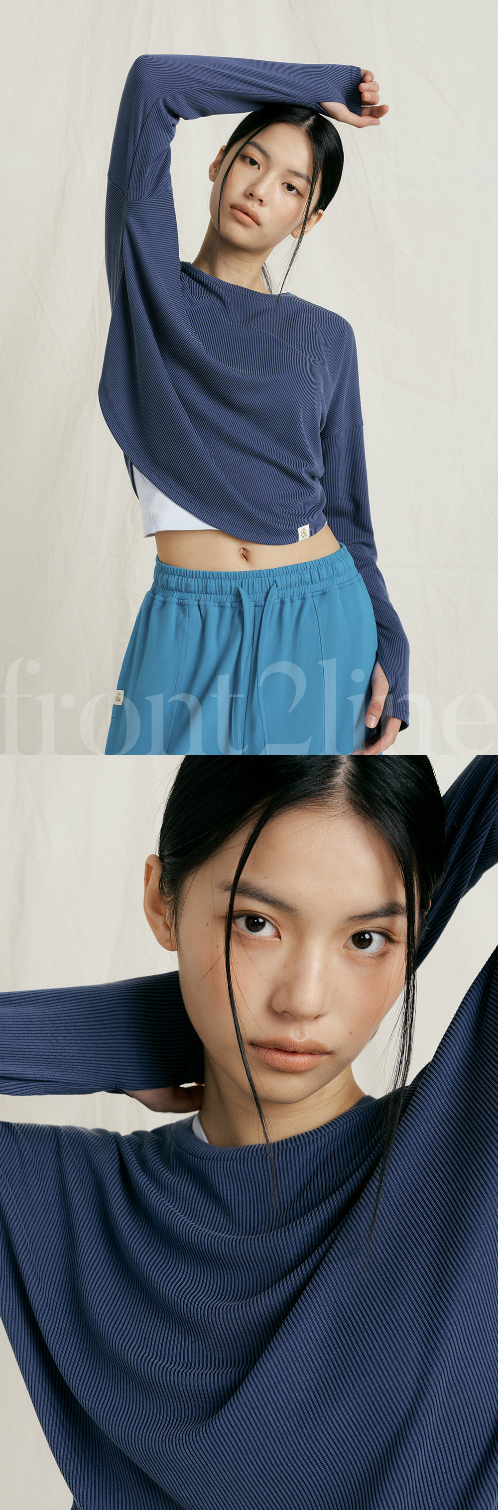 [SET] 반다 디아나 크롭 커버업 + 와이드 팬츠