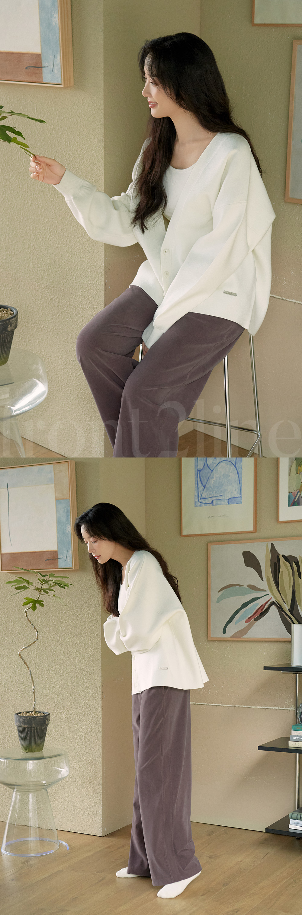 솔레아 오버핏 니트 가디건 [이청아 착용]