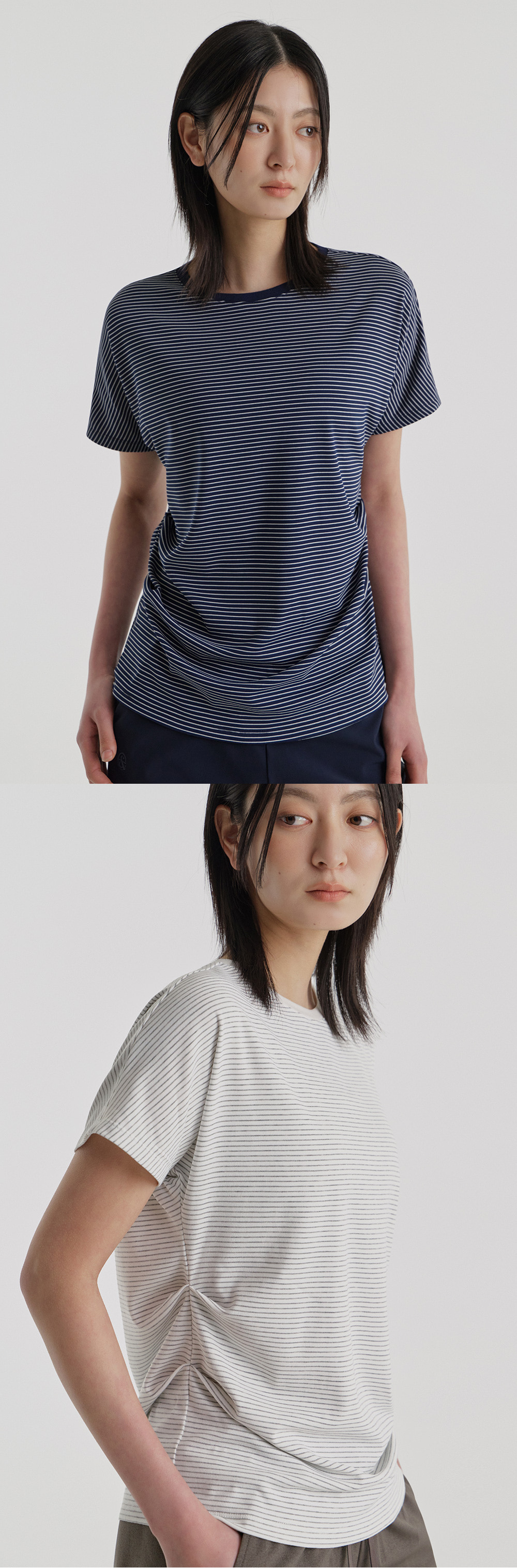 사이드 핀턱 스트라이프 커버업