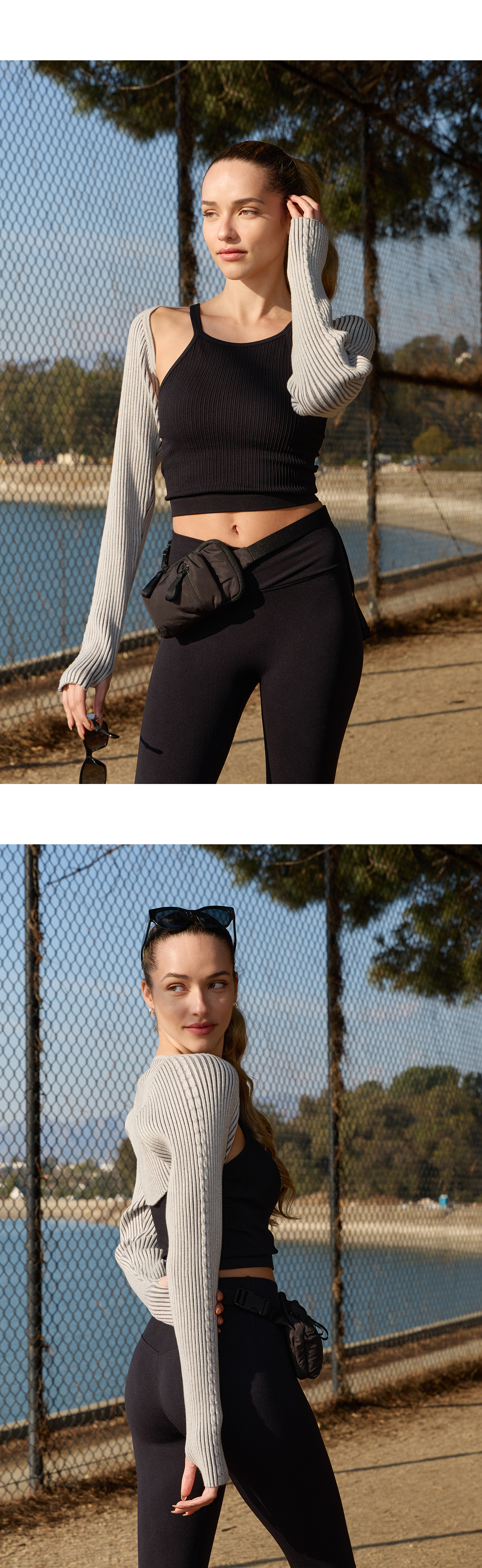 SC232 TWO-TONE BOLERO KNIT CHARCOAL