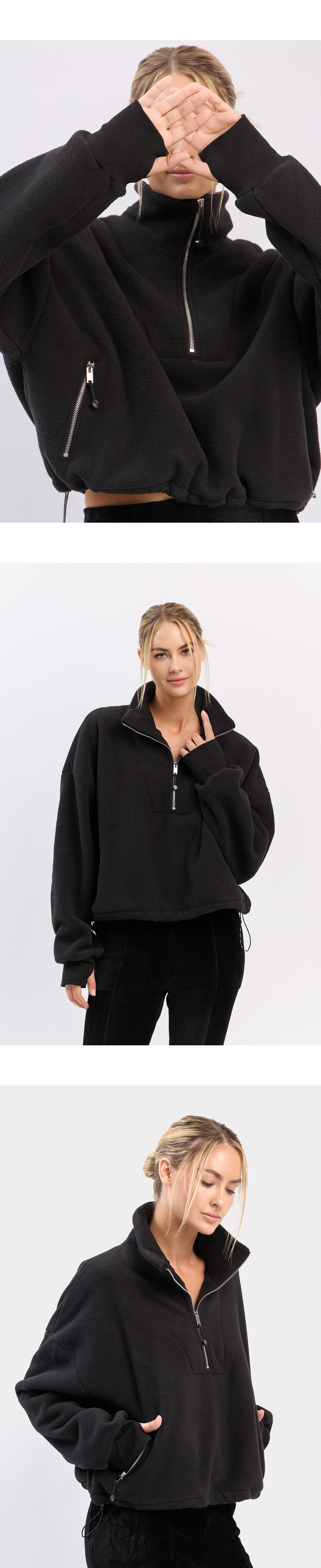 TL208 FLEECE HALF-ZIP BLACK