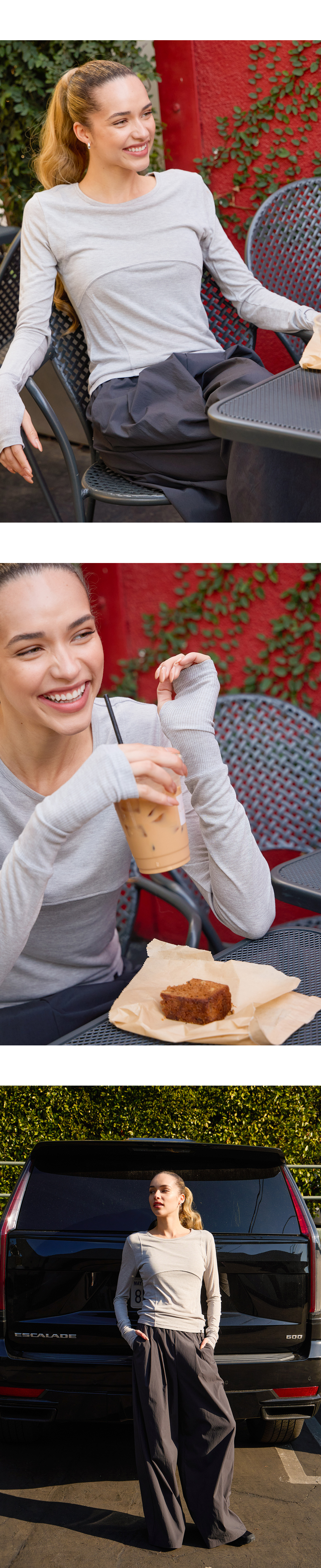 TL124 SILK L/S TOP M.GRAY