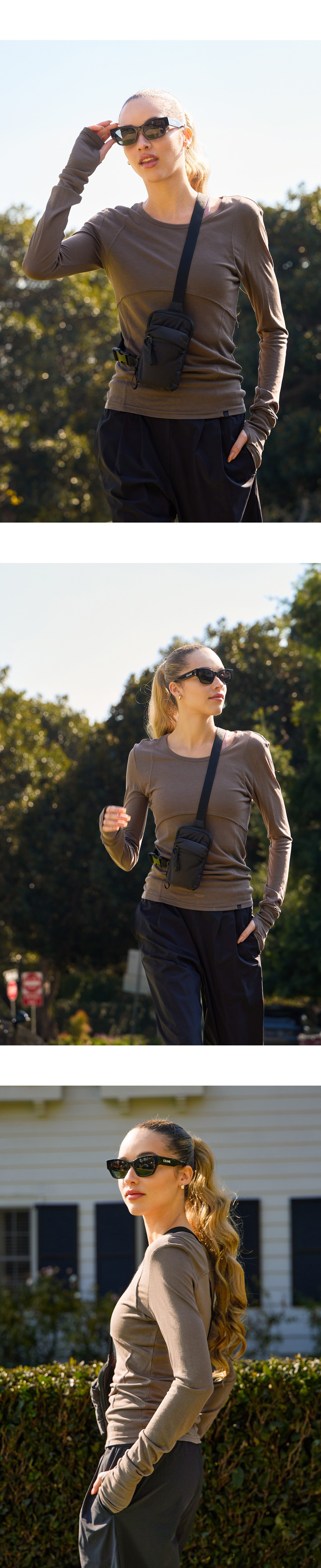 TL124 SILK L/S TOP BROWN