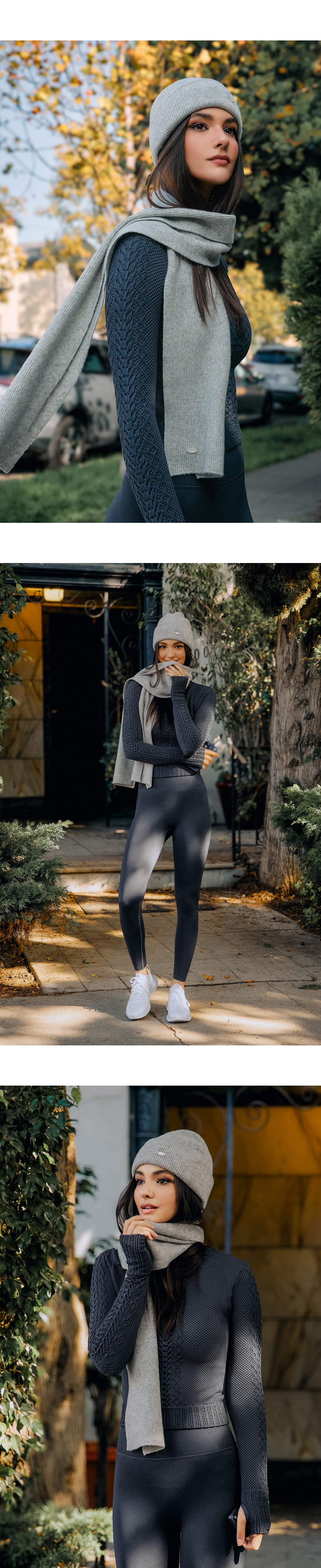 AZ587 KNIT MUFFLER GRAY