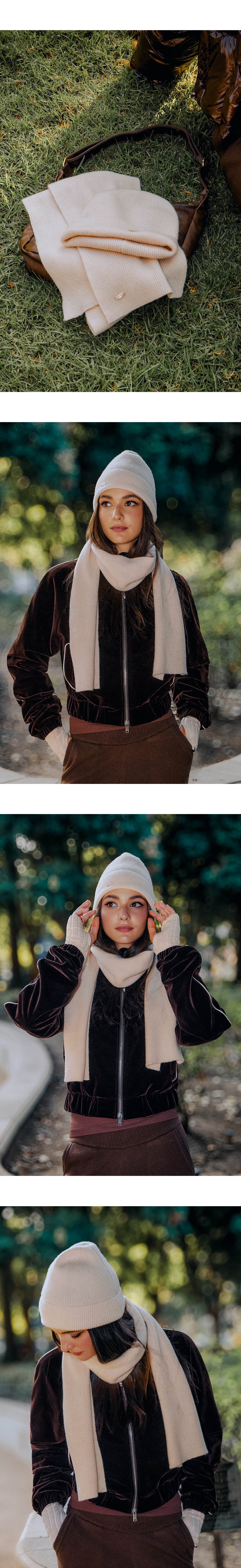 AZ587 KNIT MUFFLER BEIGE