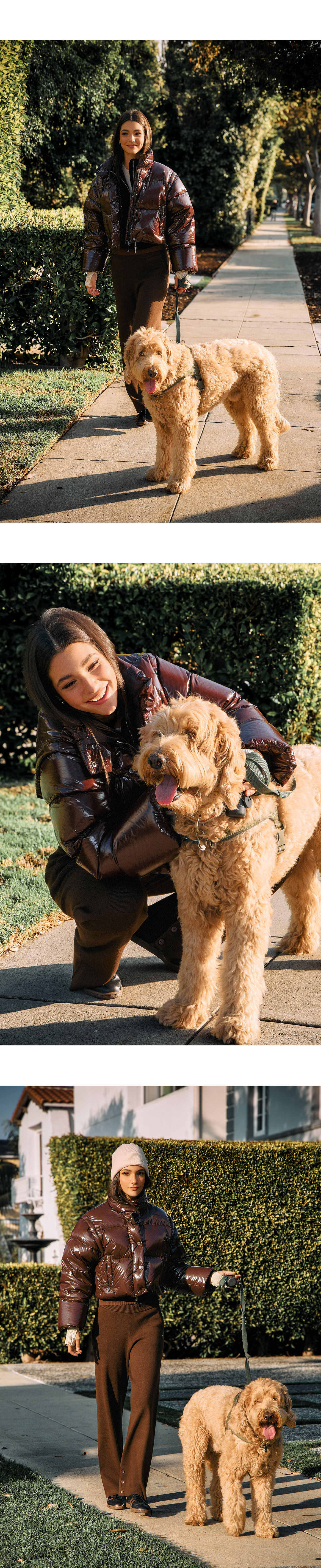 JD361 DOWN JUMPER BROWN GLOSSY