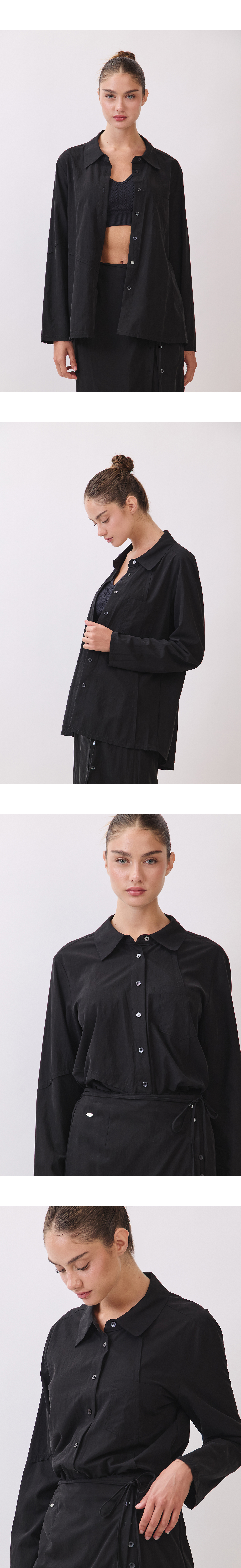ST192 PANEL CUT SHIRT BLACK