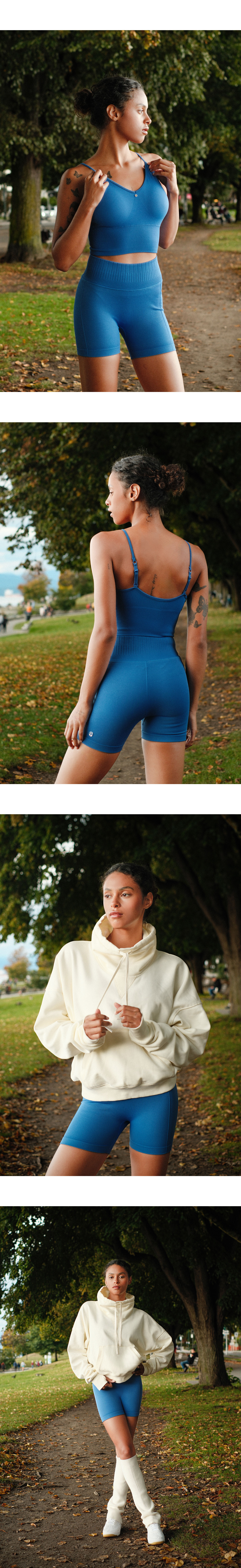 PS441 DOUBLE 3/4 SHORTS BLUE