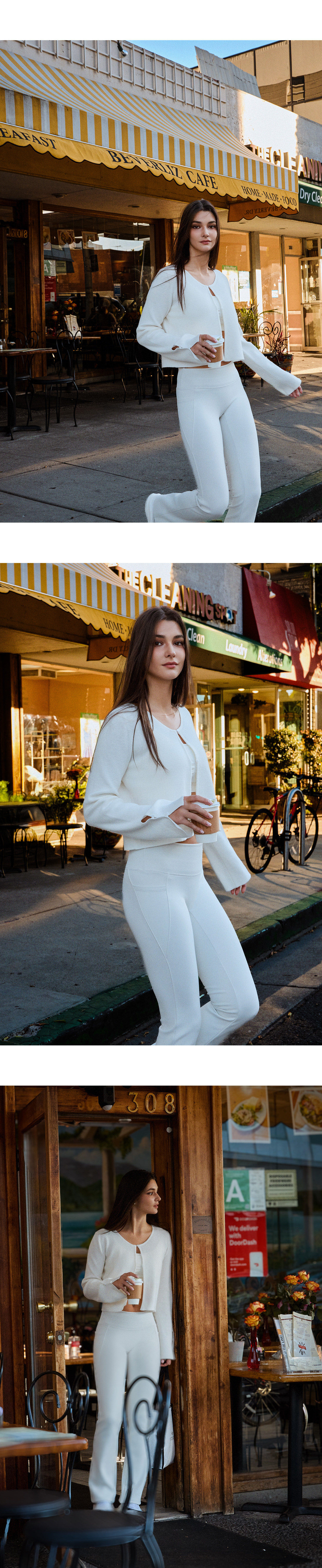 PL415 FLARE-FIT LEGGINGS IVORY