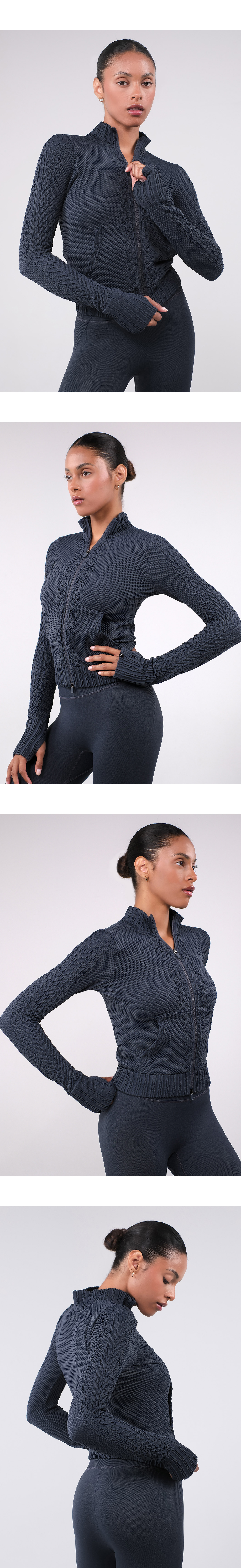 TZ151 SPONGE ZIP-UP D.GRAY