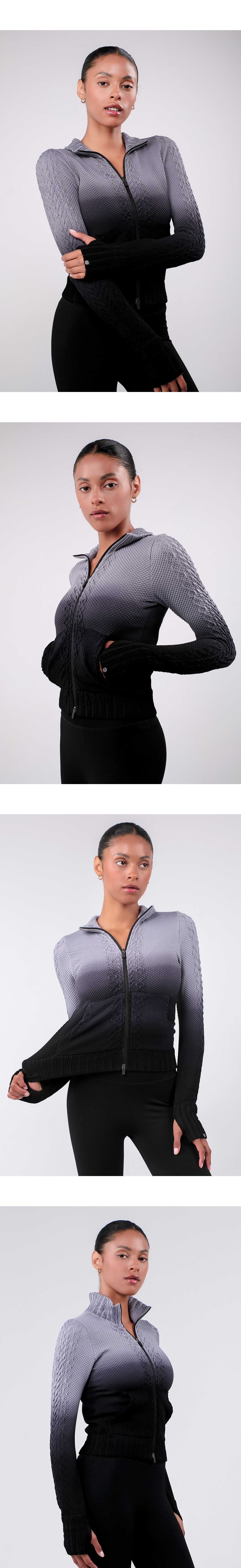 TZ151 SPONGE ZIP-UP GRAY GRADATION