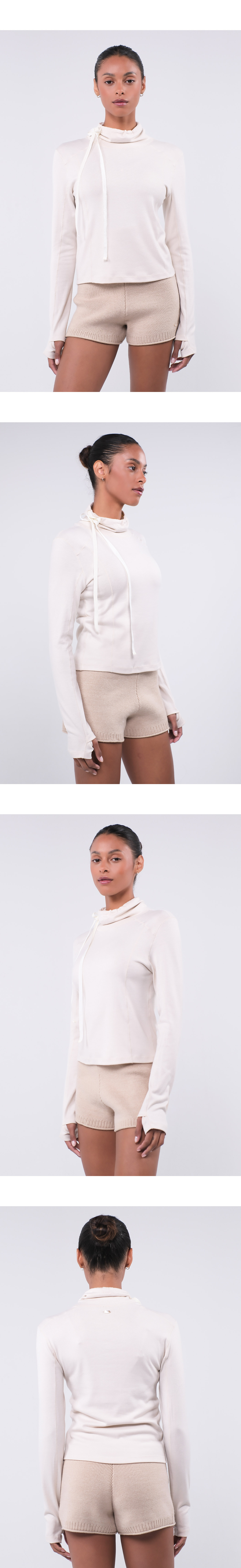 TL132 L/SLEEVE MOCKNECK T-SHIRT IVORY