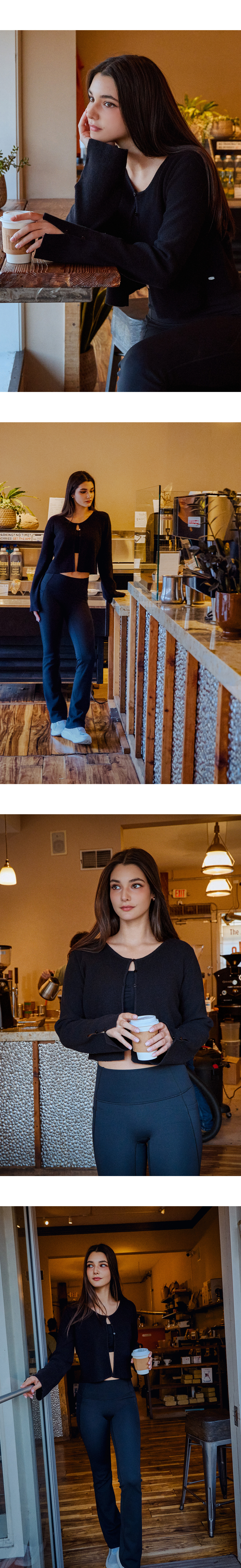 SC244 STRAP CARDIGAN BLACK