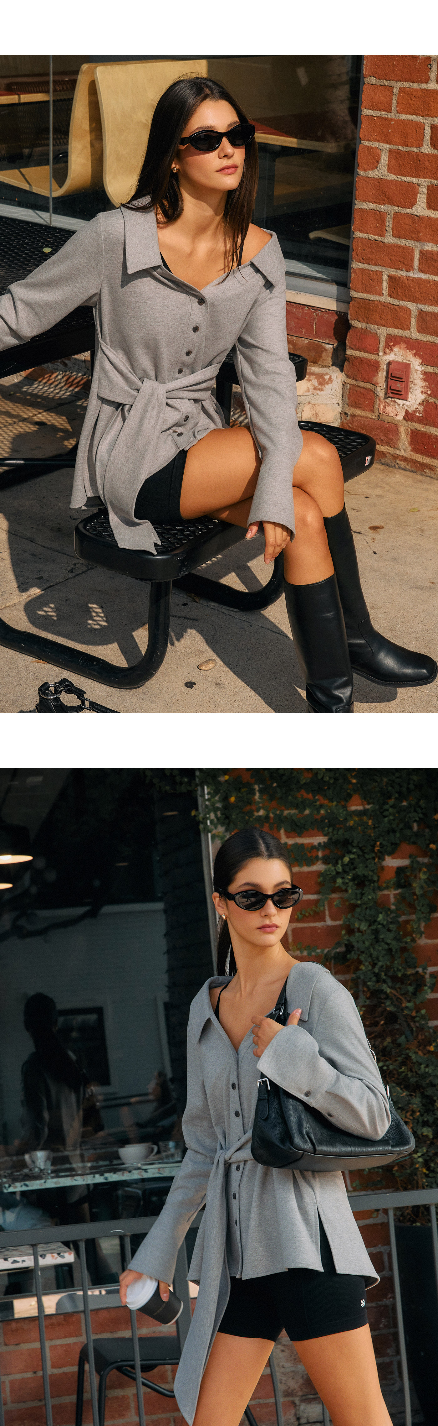 ST193 WRAP SHIRT L.GRAY