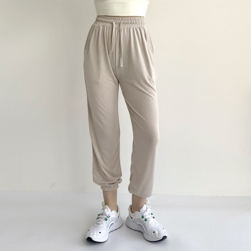 180[무료배송]모달 조거팬츠 트레이닝바지 밴딩 하이웨스트 키작녀 요가 필라테스 운동복