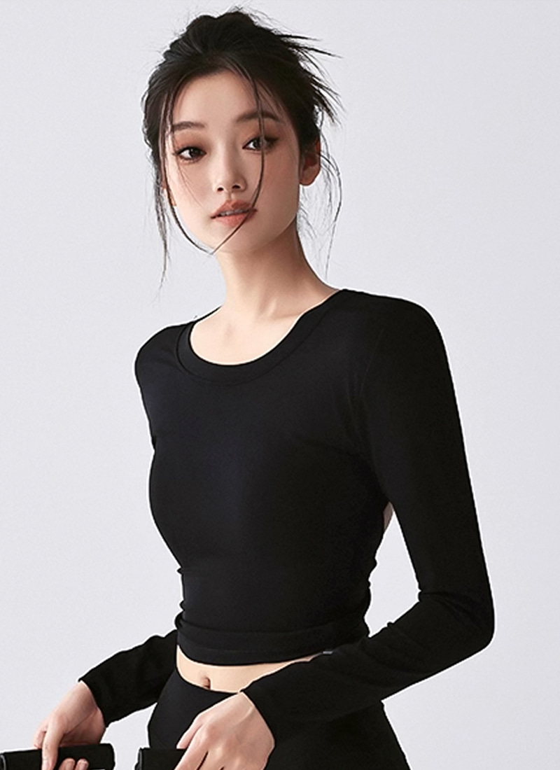 비치 백리스 롱슬리브 탑 (2colors)