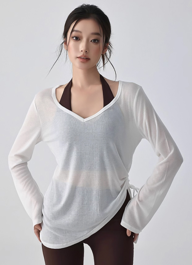 사이드 스트링 커버업 롱슬리브 (3colors)