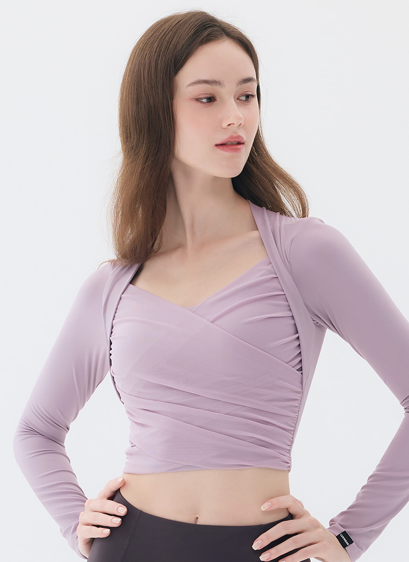 로젤 매쉬 랩 롱슬리브 탑 (3colors)