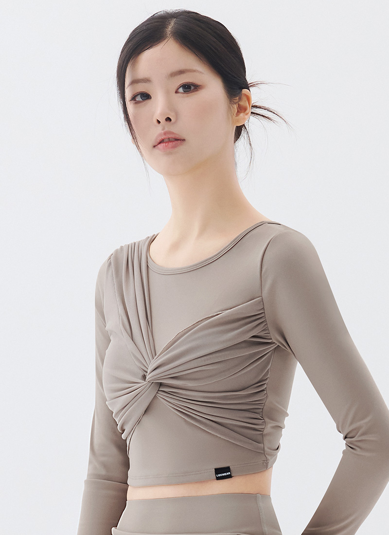 트위스트 매쉬 롱슬리브 탑 (3colors)