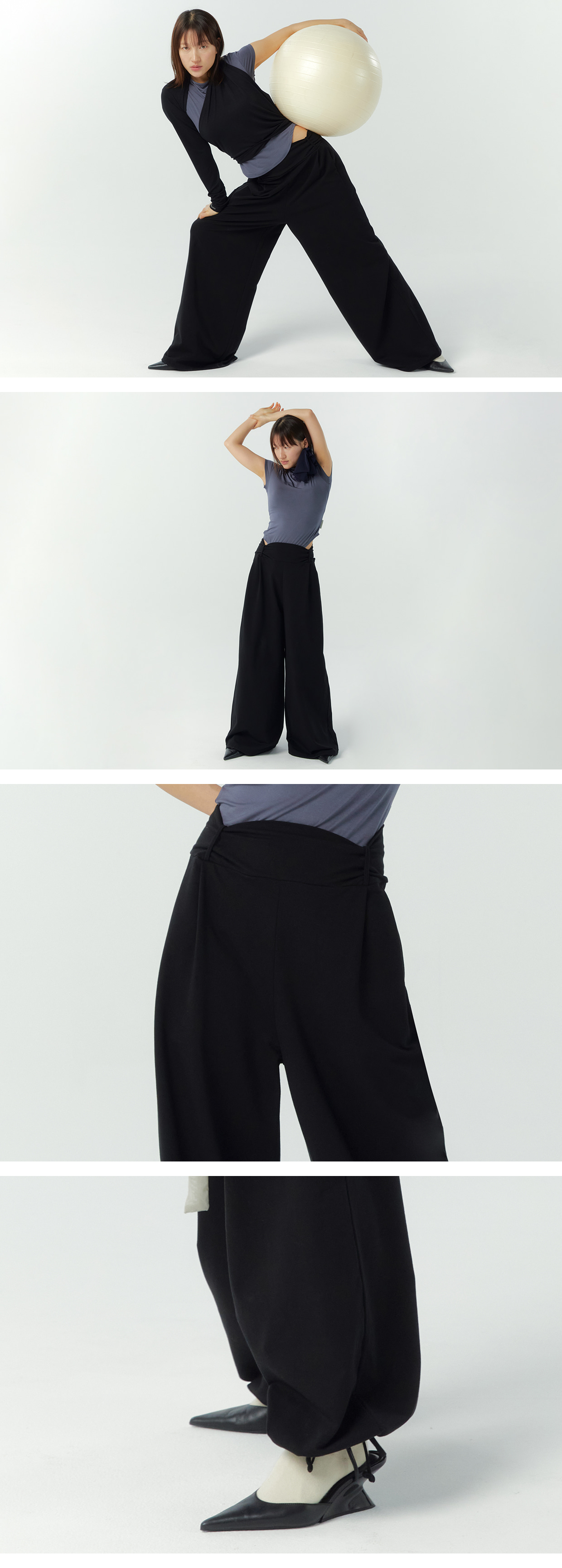 Drape Belt Pants-2Colors