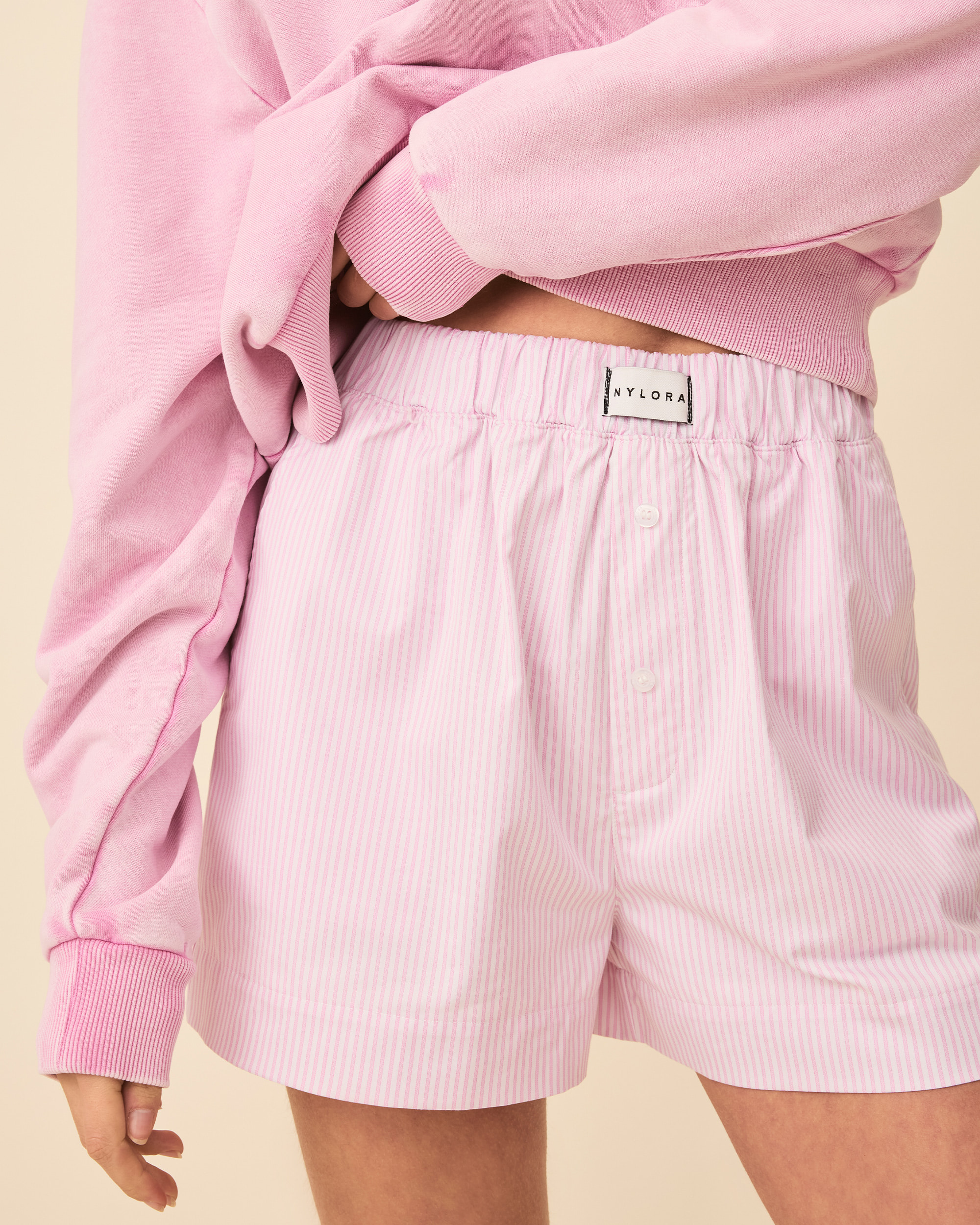 PALOMA SHORTS PINK & WHITE STRIPE