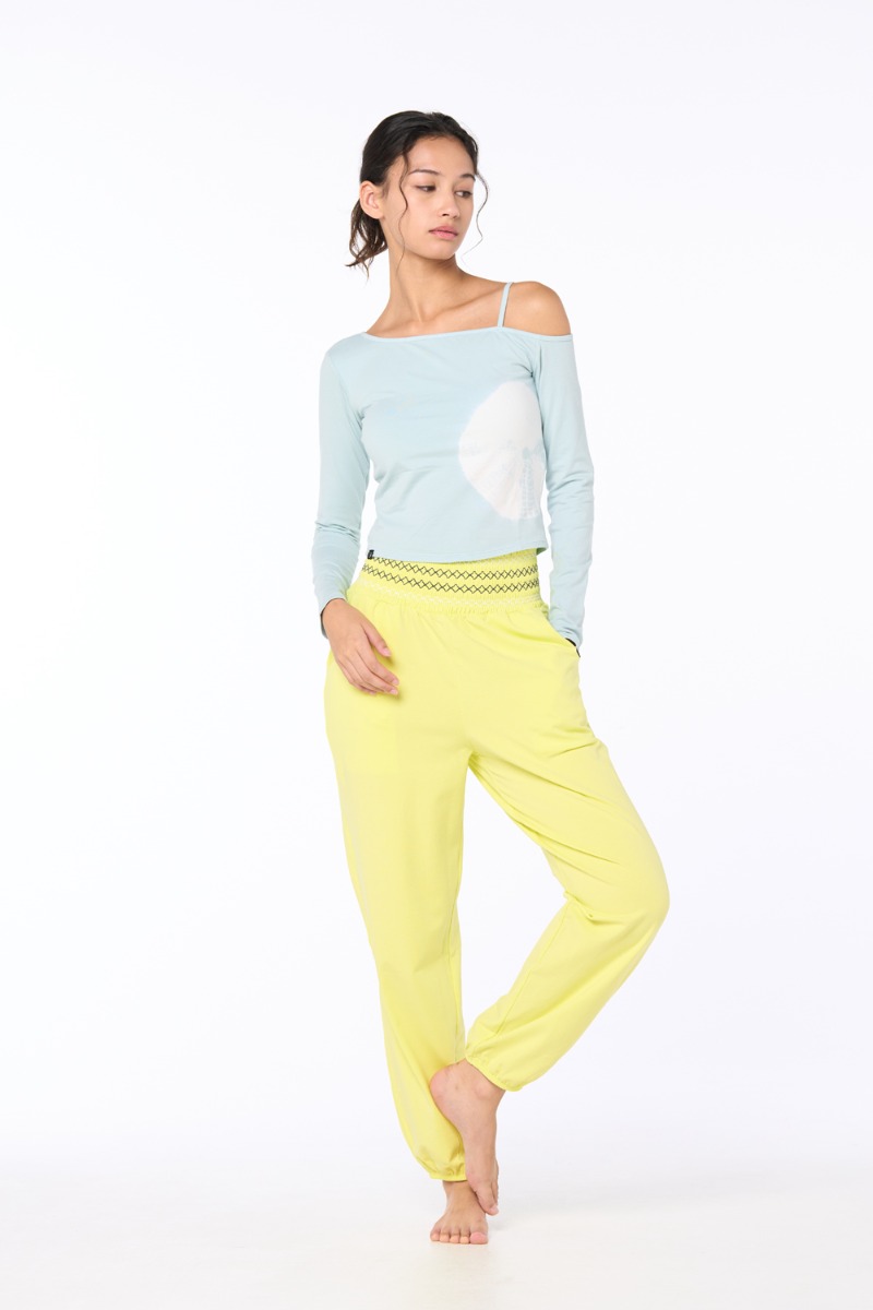 OZPG6032 솔리드 스티치 스모킹 팬츠 - 라임