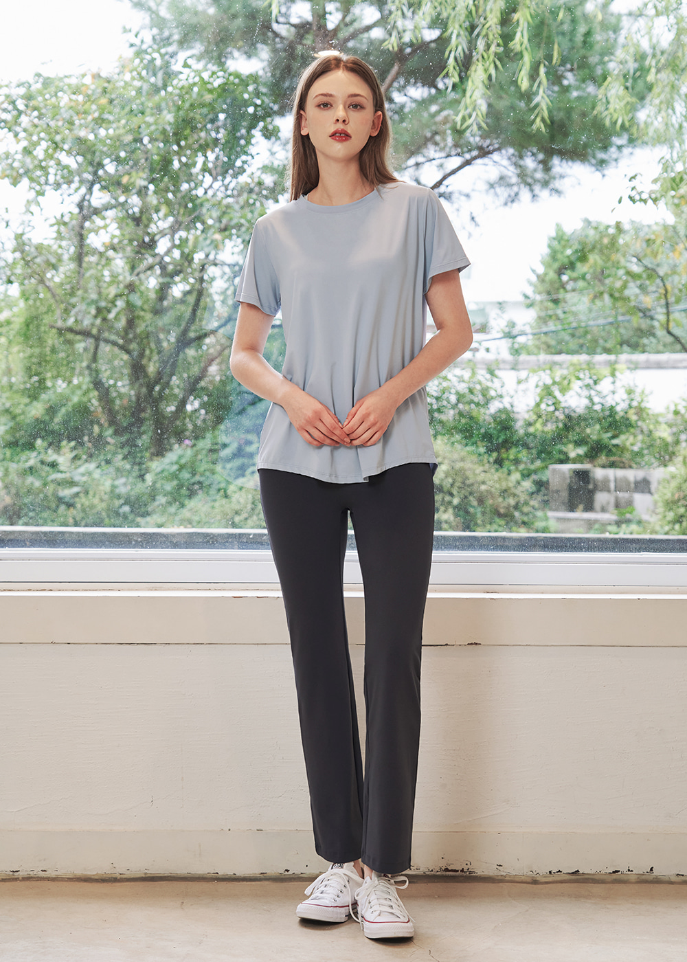 에센셜 티셔츠 미스티블루