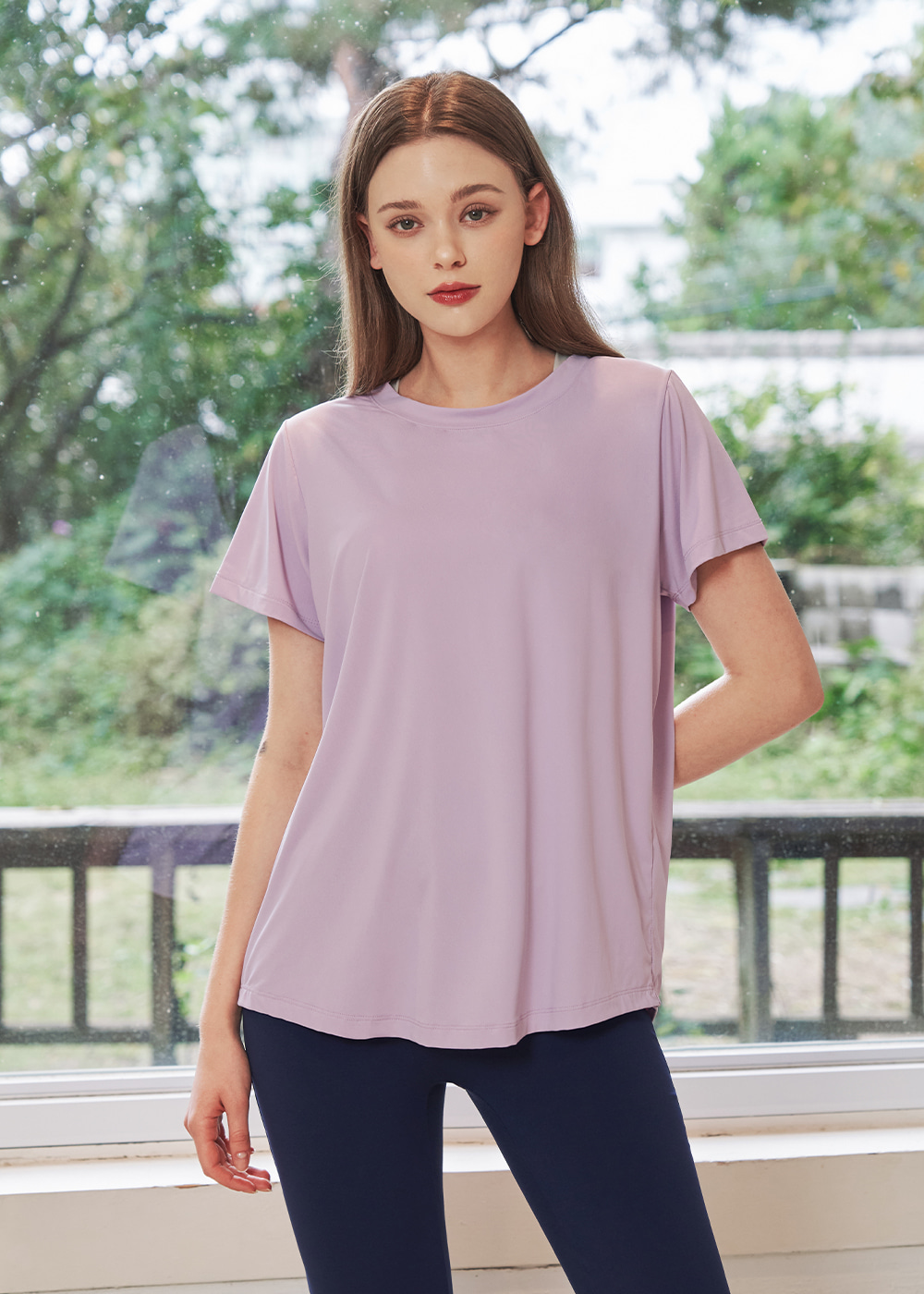 에센셜 티셔츠 라이트퍼플
