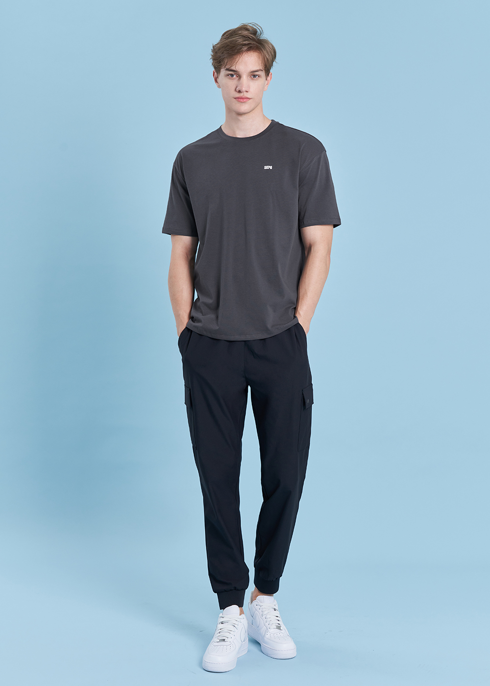 에코텍 하이 맨즈 카고 조거팬츠 블랙