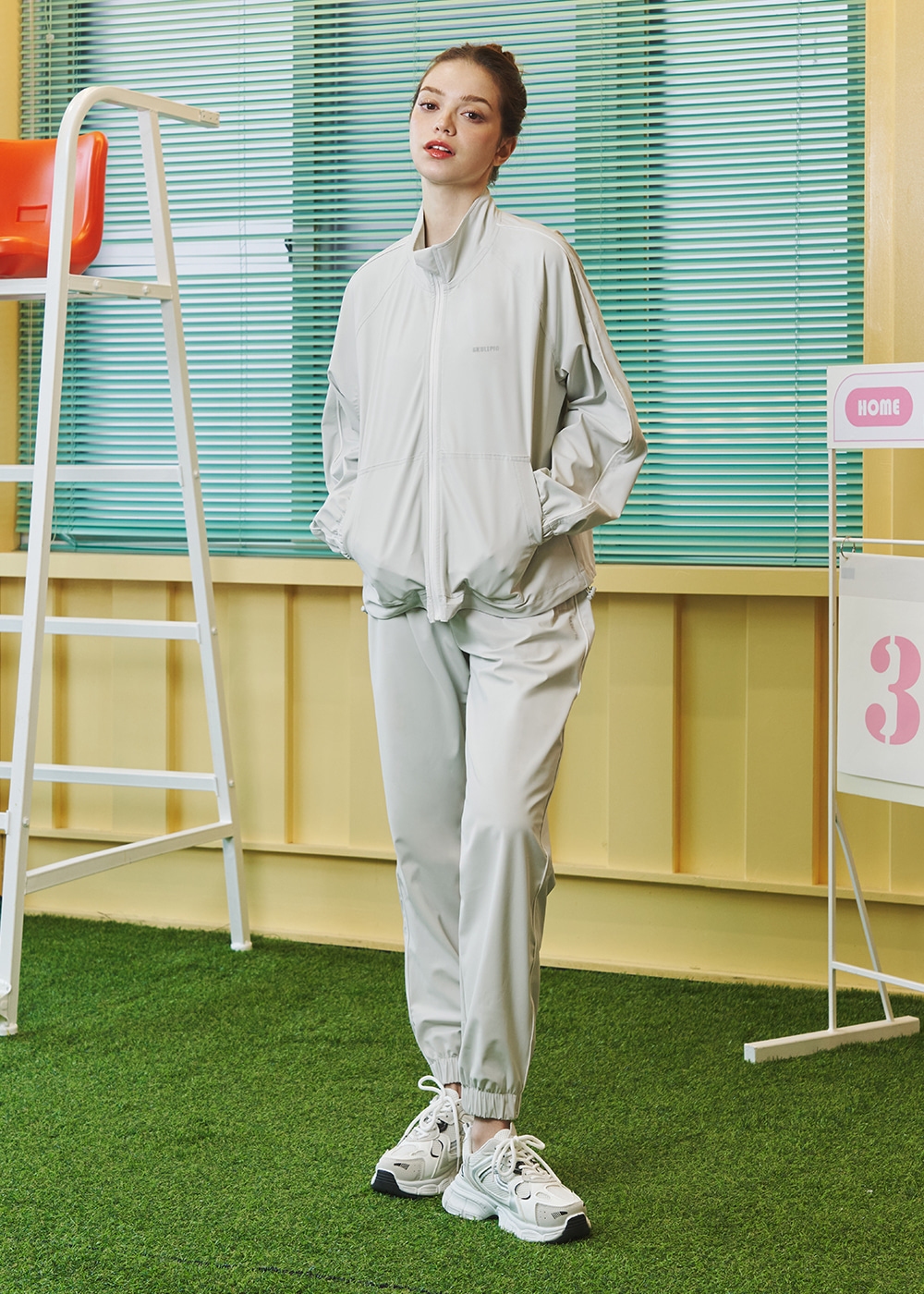 버닝 업 땀복 조거팬츠 라이트그레이