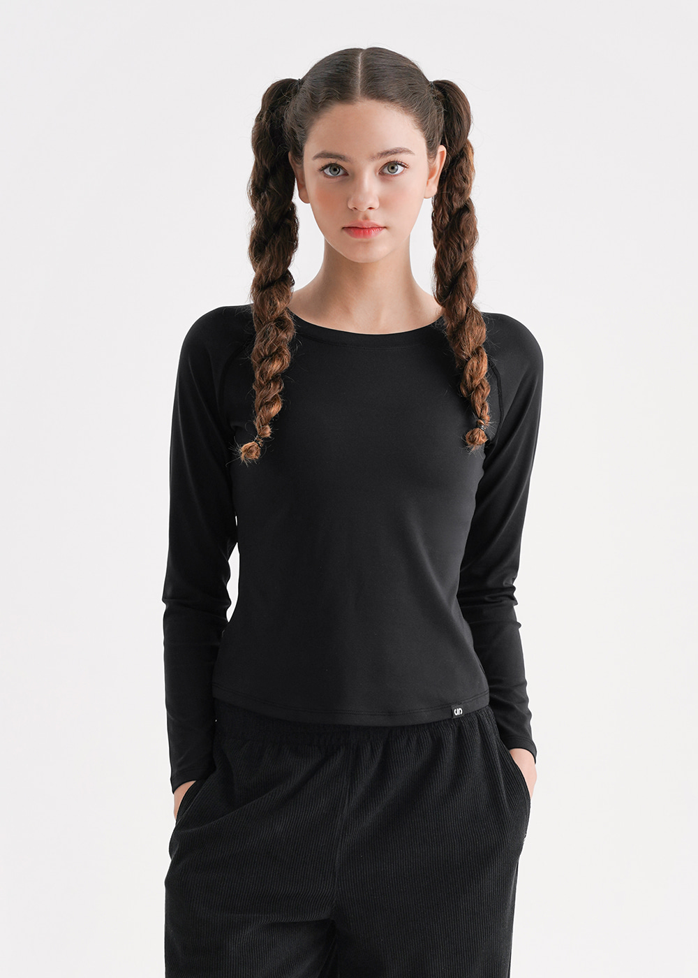 소프터치 라운드 롱 슬리브 1+1