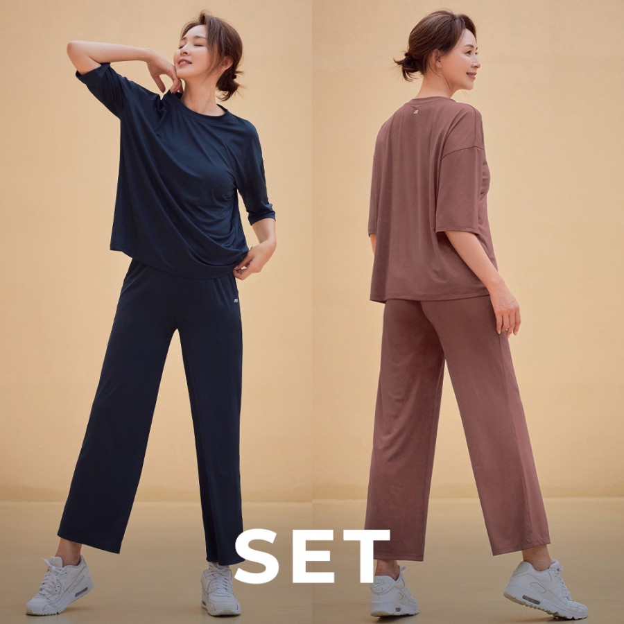 [SET] 프리데이 스트레치 오버핏 / 숏슬리브 & 프리데이 스트레치 팬츠 세트